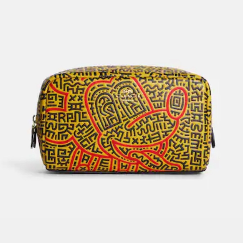 Coach Disney Mickey Mouse X Keith Haring Small Boxy Cosmetic Case